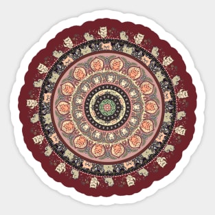 Cat Yoga Medallion Sticker